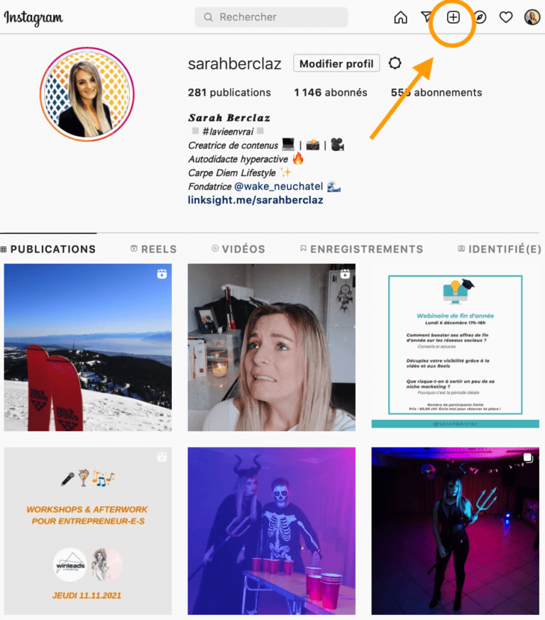 Sarah Berclaz - nouveautes instagram 2022 Compte Instagram